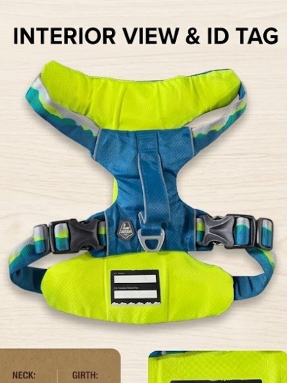 Arcadia Trail Dog Harness Size Large Blue and Yellow